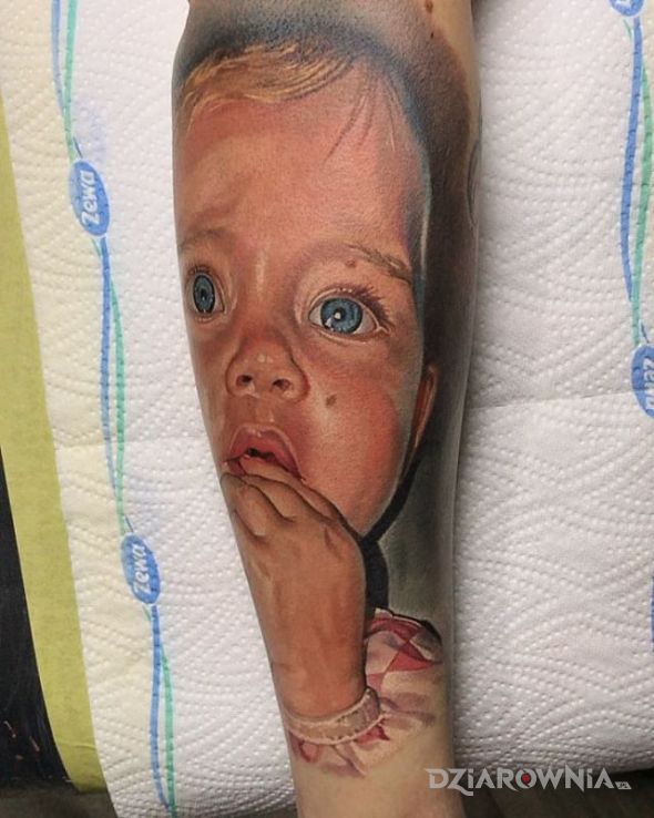 Tatuaż portret dziecka - 3D