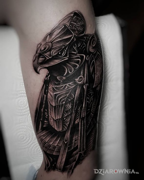 Tatuaż mechaniczny ptak - 3D