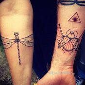 Tatuaż ważka i żuk - zwierzęta