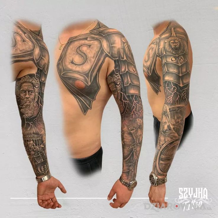 Tatuaż mitologcziny rękaw - postacie
