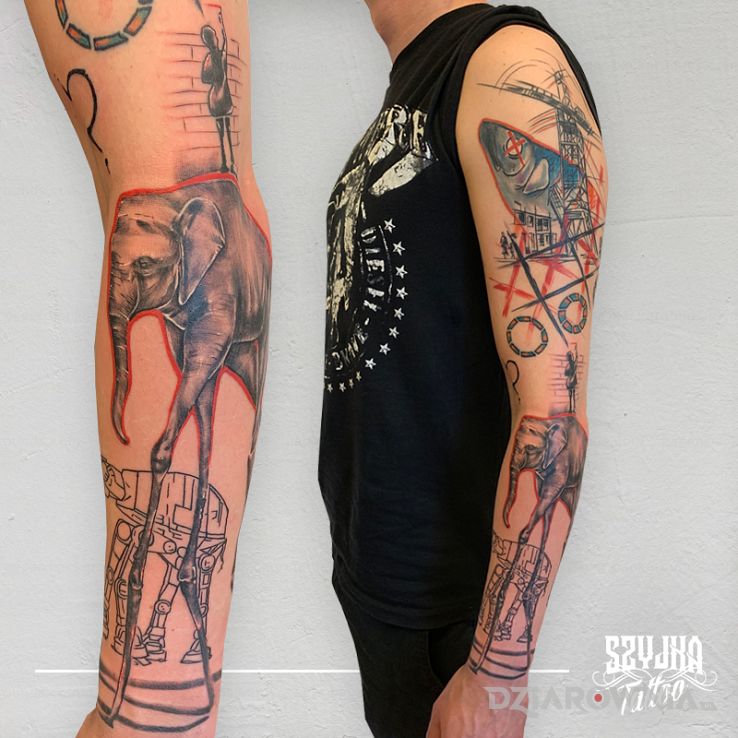 Tatuaż trochę abstrakcji - geometryczne