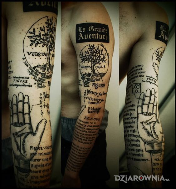 Tatuaż rękopis - napisy
