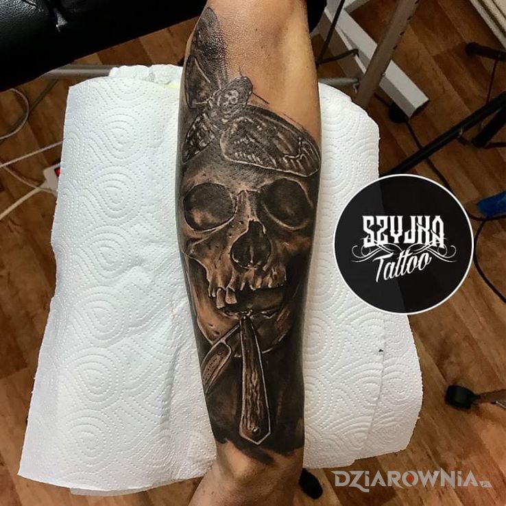 Tatuaż czacha - realistyczne