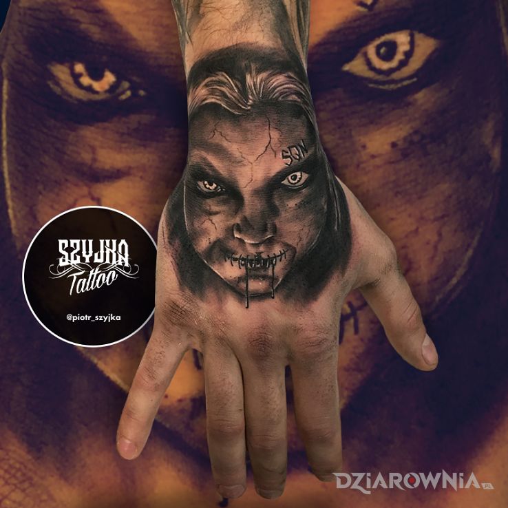 Tatuaż mroczny klimat - twarze