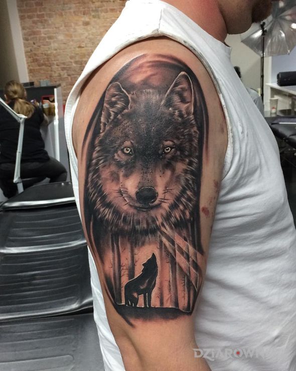 Tatuaż wilk - rękawy