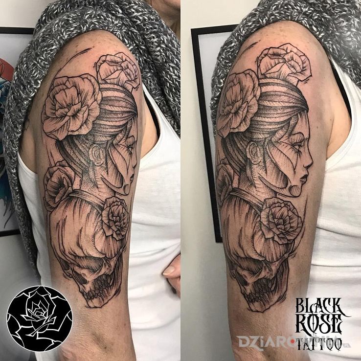 Tatuaż kobieta - czaszki