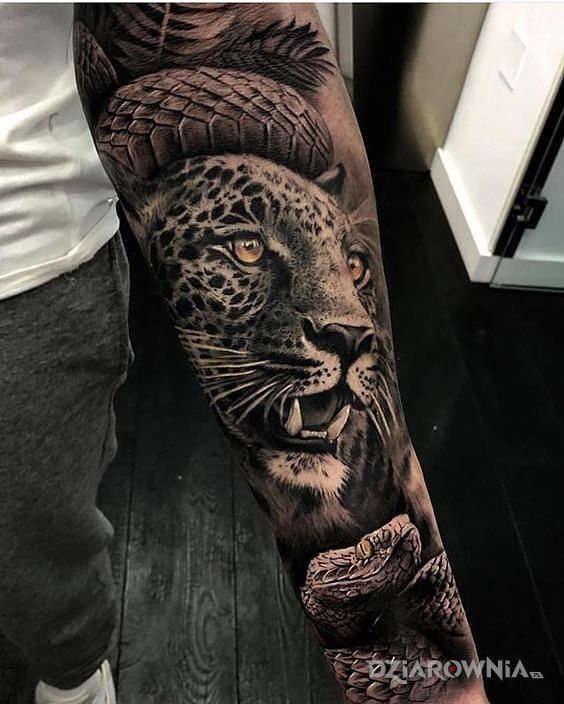 Tatuaż gepard i wąż - 3D