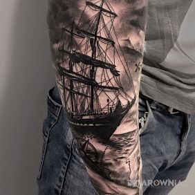 Morze, podróże, statek, mapa