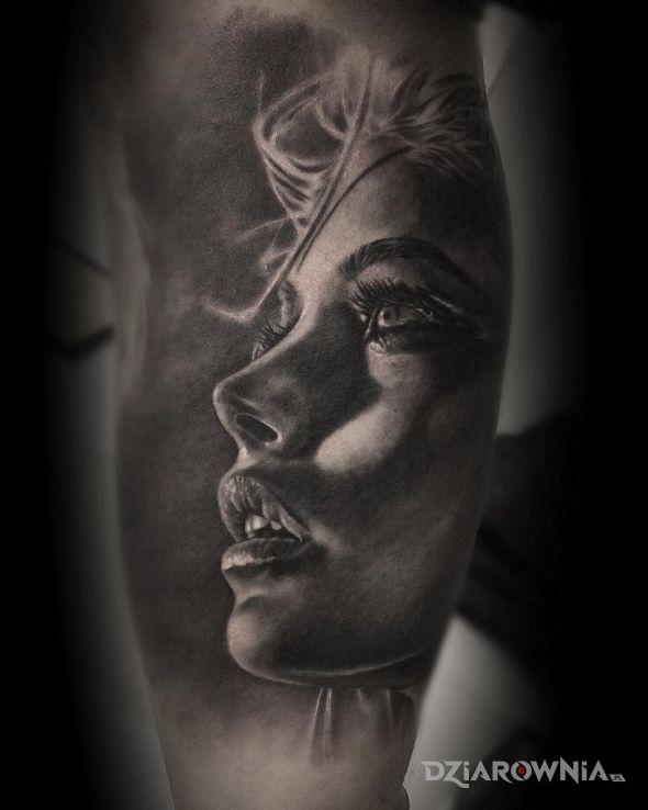 Tatuaż portret kobiety - 3D