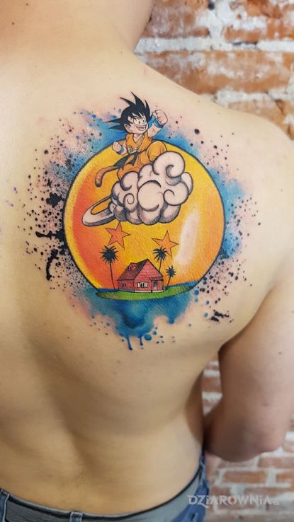 Tatuaż lot chmurka - kolorowe