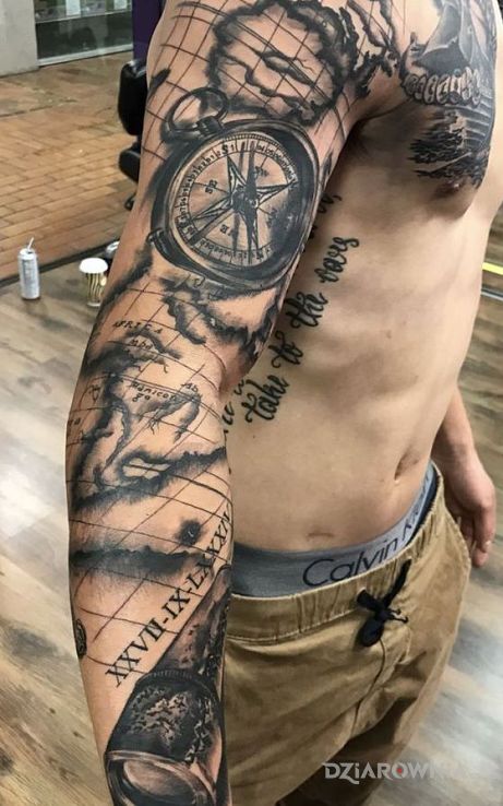 Tatuaż em po mapie - 3D