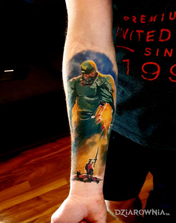 Tatuaż rycerz - geometryczne