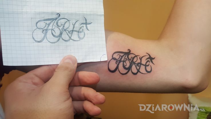 Tatuaż arh - napisy
