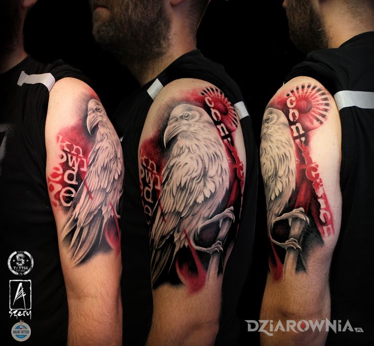 Tatuaż biały kruk - zwierzęta