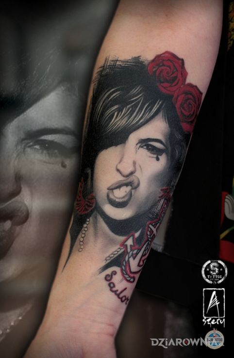 Tatuaż amy winehouse - trash polka