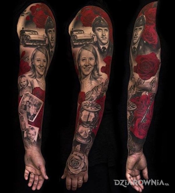Tatuaż rękaw wspomnień - rękawy