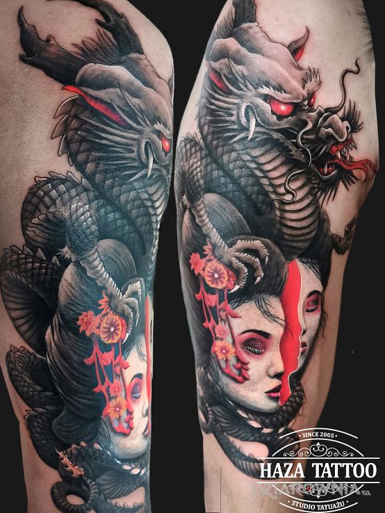 Tatuaż gejsza - zwierzęta