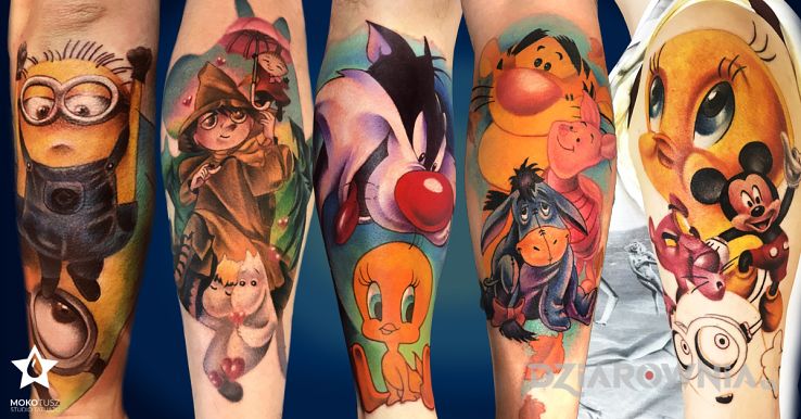 Tatuaż kreskówki - postacie