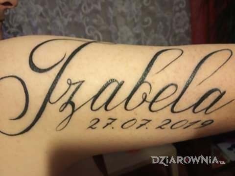 Tatuaż imię drugiej córki - napisy