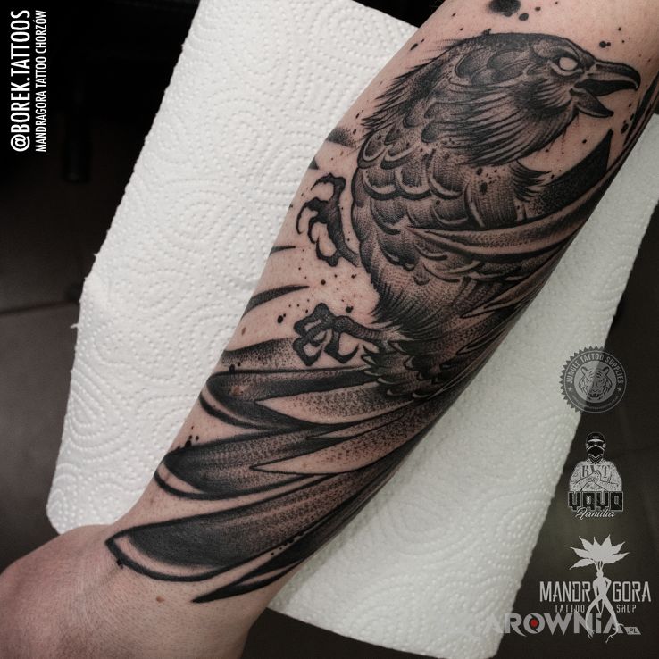 Tatuaż kruk - zwierzęta