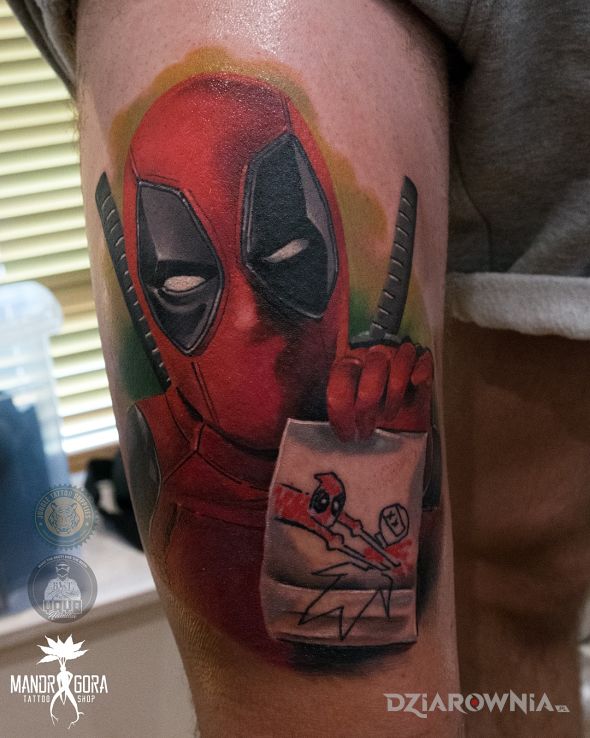 Tatuaż deadpool - realistyczne