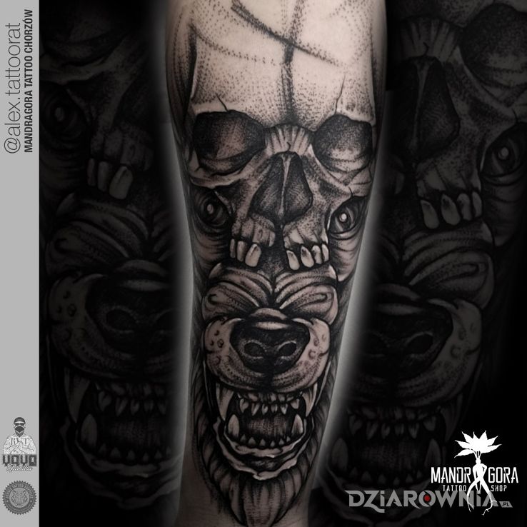 Tatuaż wilk - graficzne