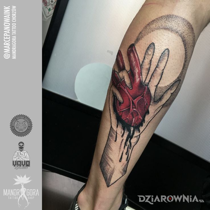 Tatuaż serce - dotwork