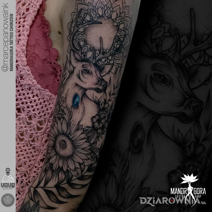 Tatuaż jeleń - zwierzęta