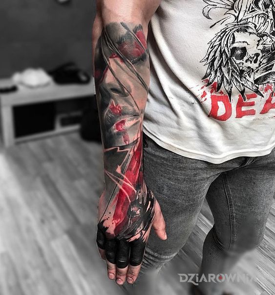 Tatuaż twarzowa trash polka - twarze