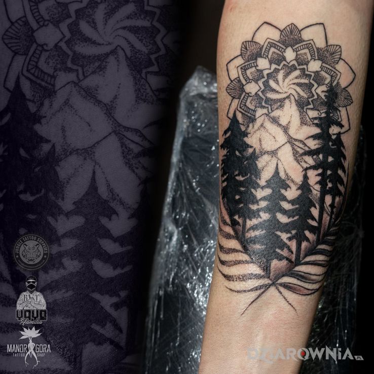 Tatuaż góry - mandale