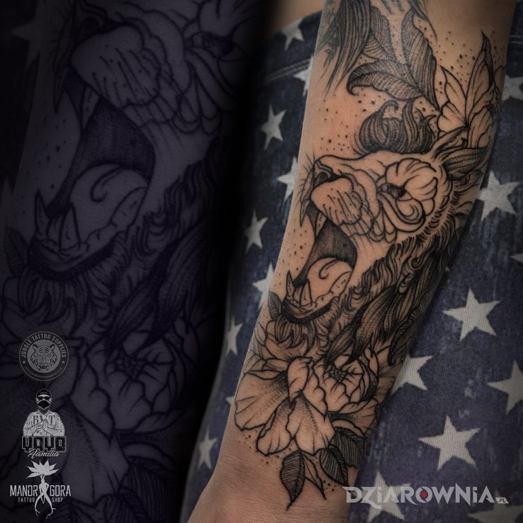 Tatuaż lew - graficzne