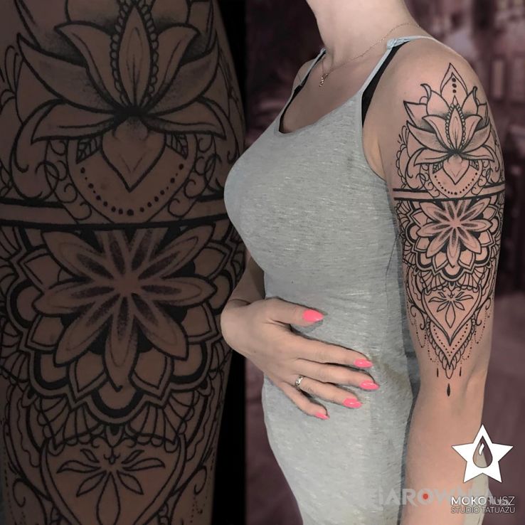 Tatuaż mandala - geometryczne