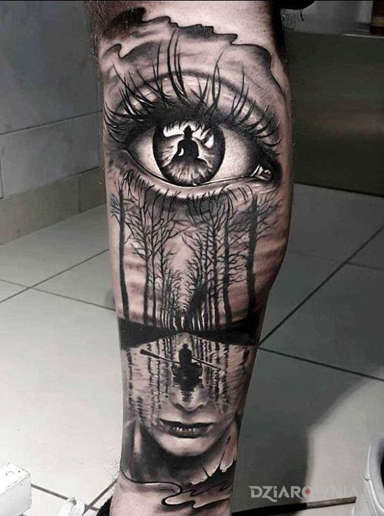 Tatuaż niesamowita wizja - 3D