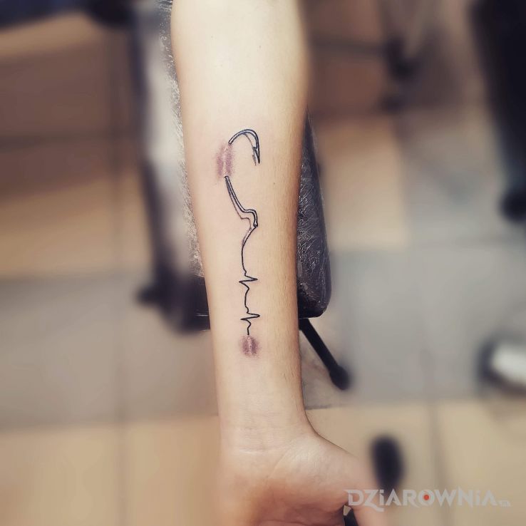 Tatuaż coś dla fanów wędkarstwa - realistyczne