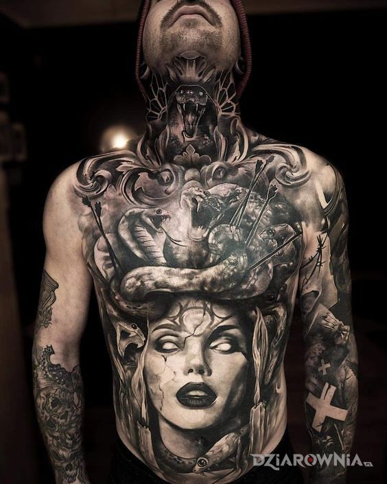 Tatuaż białe oczy u kobiety - 3D