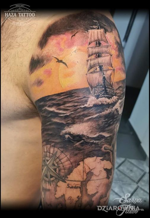 Tatuaż morskie klimaty - 3D