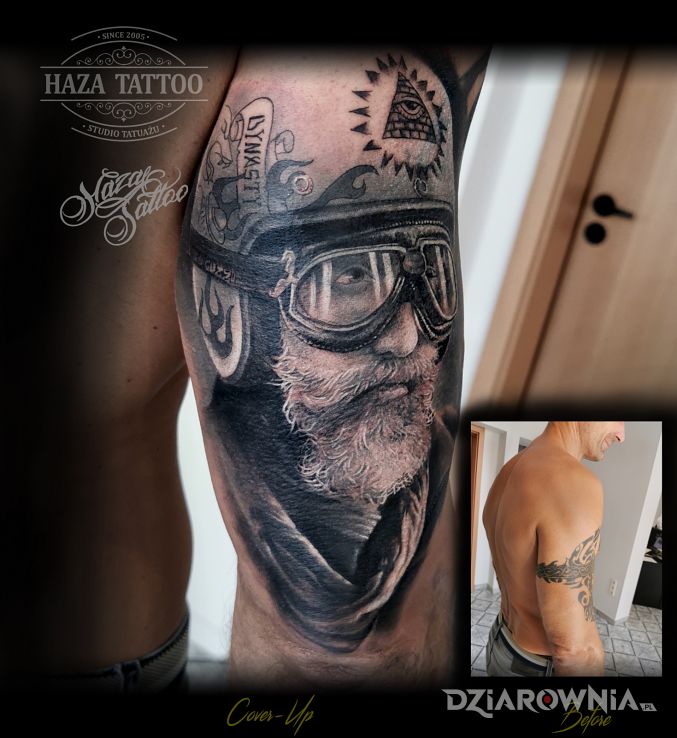 Tatuaż cover moto - twarze