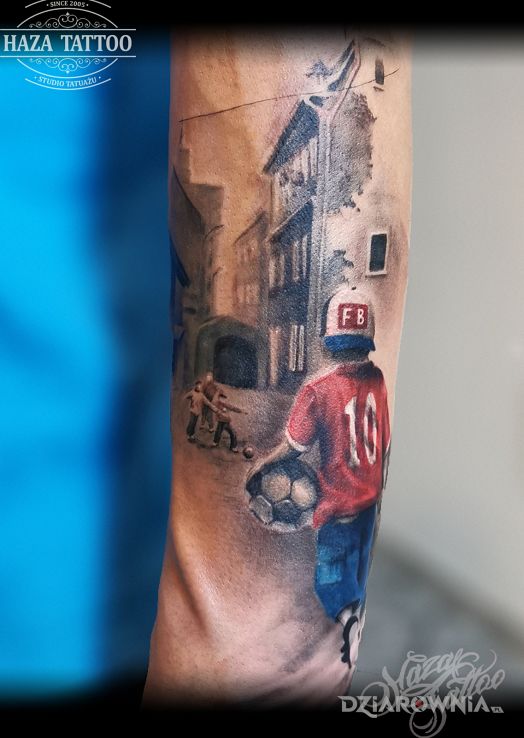 Tatuaż piłkarz blokowisko - 3D