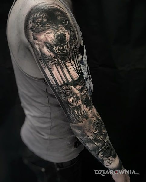 Tatuaż wilkor - realistyczne