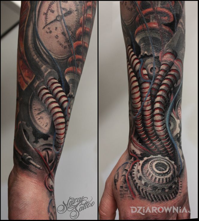 Tatuaż biomechhanika - kolorowe