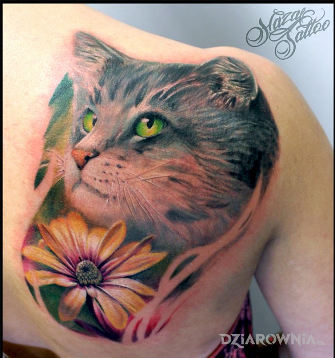 Tatuaż kot kotek koteczek - 3D