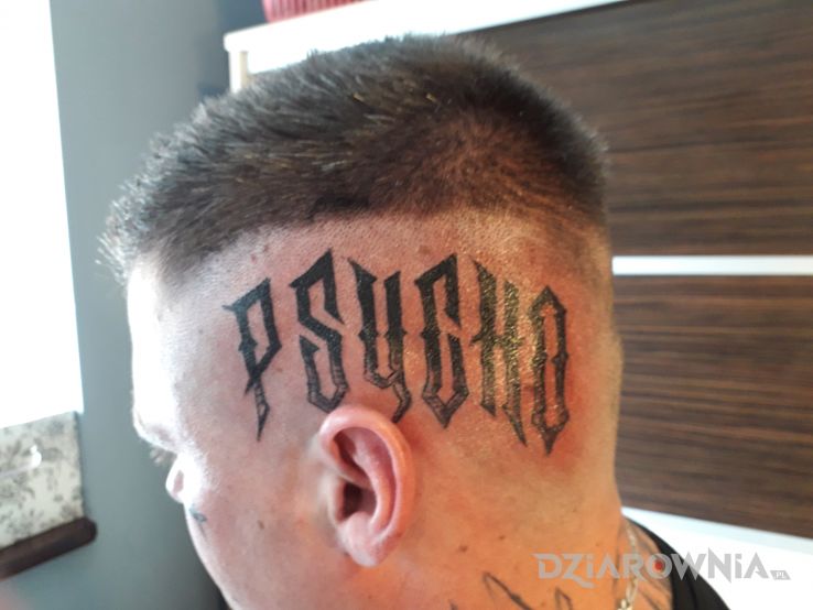 Tatuaż psycho - czarno-szare