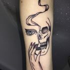 Kobieca twarz+ czaszka