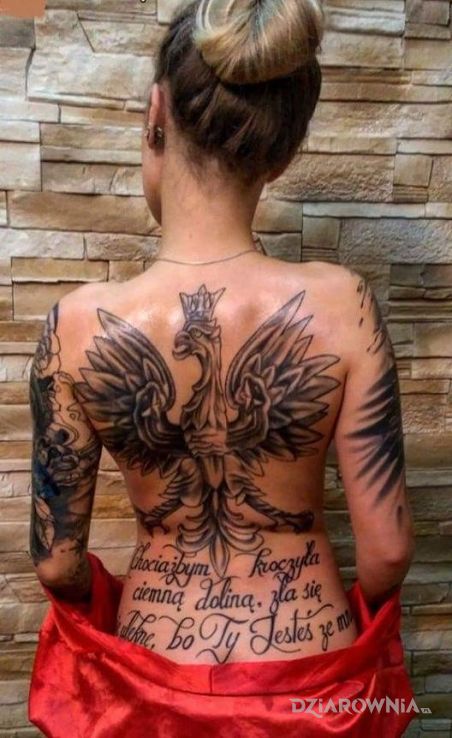 Tatuaż wielki polski orzeł - napisy