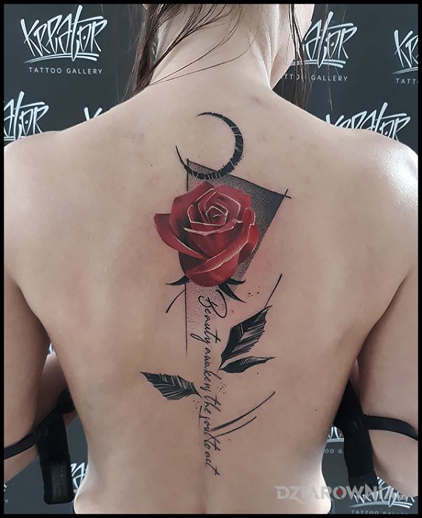 Tatuaż rose  moon  abstraction - seksowne