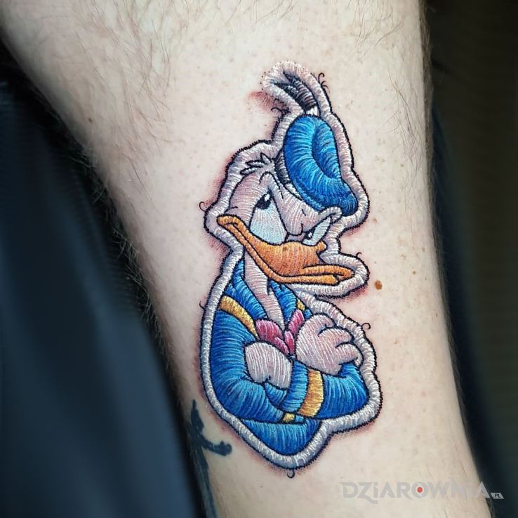 Tatuaż wkurzony kaczorek - haftowane