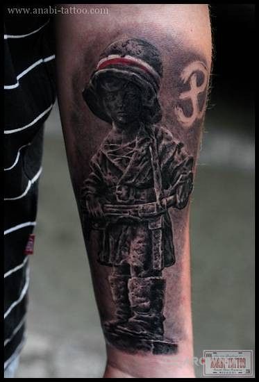 Tatuaż maly powstaniec - patriotyczne