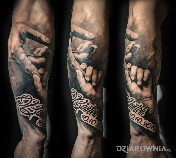Tatuaż pamiątka - czarno-szare