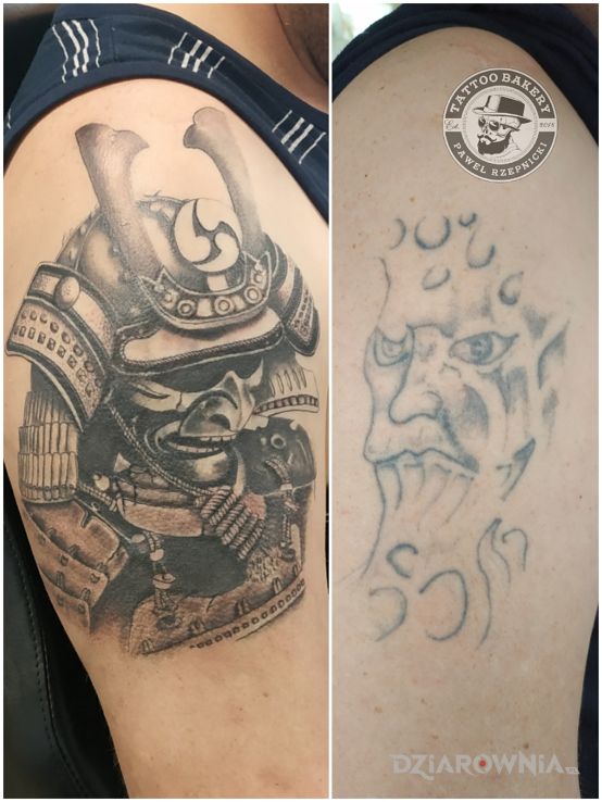 Tatuaż samuraj - cover up