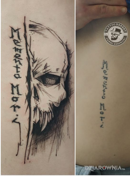 Tatuaż czaszka - cover up